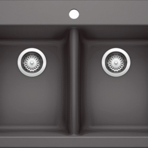 Horizon 2 Bowl Silgranit Drop-In Kitchen Sink - Cinder 401424 Blanco