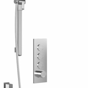 Kareo TB3 Plus Thermostatic Push-Button Shower System with Wall Arm - Chrome BF2101-110-100 Kalia