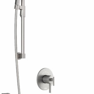 RoundOne TCD1 Premia Thermostatic Coaxial Shower System with Vertical Ceiling Arm - Pure Nickel BF1636-125-201 Kalia