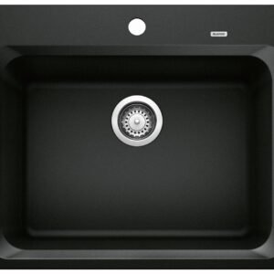 Vision 1 Bowl Silgraint Drop-In Kitchen Sink - Coal Black 402633 Blanco