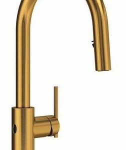 Lateral Touchless Kitchen Faucet with Pulldown Spray - Brushed Gold LT211BG RIOBEL