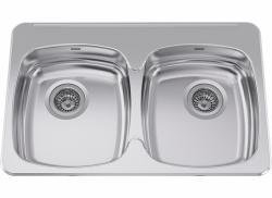 31-1/4" 2 Bowl Drop-In Kitchen Sink - Stainless Steel ALBD6405P-1 Franke