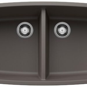 Performa U 2 Bowl Silgranit Undermount Kitchen Sink - Volcano Gray 402931 Blanco