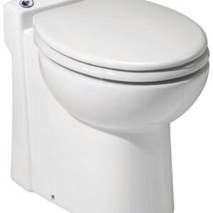 Sanicompact Dual Flush Macerating Toilet with seat - Glossy White 023 Saniflo