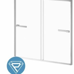 Akcess 2.0 60" x 60" 2-Panel Sliding Tub Door - Chrome DR2075-110-005 Kalia