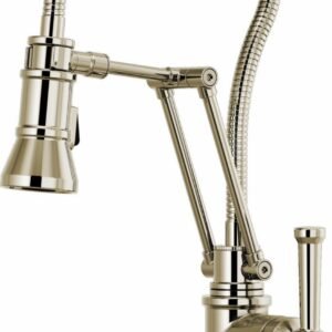 Artesso SmartTouch Articulating Kitchen Faucet with Finished Hose and Pulldown Spray - Polished Nickel 64125LF-PN Brizo