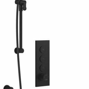 Moroka TB3 Plus Thermostatic Push-Button Shower System with Wall Arm (Less Valve) - Matte Black BF2098-160-100 Kalia