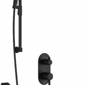 RoundOne TD2 Premia Thermostatic Shower System with Diverter & Wall Arm - Matte Black BF1638-160-200 Kalia
