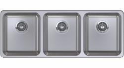 46-3/8" 3 Bowl Dual Mount Kitchen Sink - Stainless Steel T6410PCB-1 Franke
