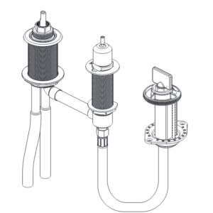 Fixed Rough-In for 3-Hole Roman Tub with Hand Shower (Copper Connections) R3716 Delta