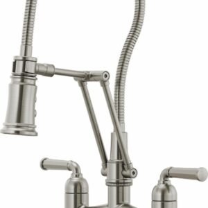 Rook Articulating Bridge Faucet With Finished Hose - Stainless 62174LF-SS Brizo