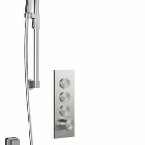 Moroka TB3 Premia Thermostatic Push-Button Shower System with Wall Arm (Less Valve) - Pure Nickel BF2098-125-200 Kalia