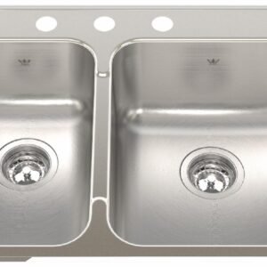Steel Queen 27-1/4" 3-Hole 1.5 Bowl Drop-In Kitchen Sink - Stainless Steel QCLA2027L-8-3 Kindred