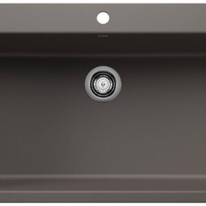 Liven 33 Super 1 Bowl Silgranit Dual Mount Kitchen Sink - Volcano Gray 403632 Blanco