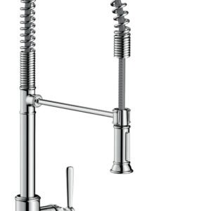 Axor Montreux Semi-Pro Kitchen Faucet with Spring Pulldown Spray - Chrome 16582001 Axor