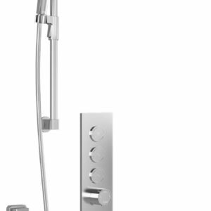 RoundOne TB3 Premia Thermostatic Push-Button Shower System with Vertical Ceiling Arm (Less Valve) - Chrome BF2067-110-201 Kalia