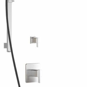Grafik TD3 Premia Thermostatic Shower System with Wall Arm (less Valves) - Black/Chrome BF1611-150-200 Kalia