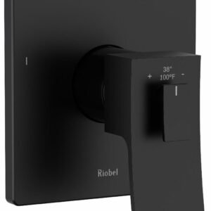 Zendo 3-Functions Thermostatic Valve Trim - Black TZOTQ47BK RIOBEL
