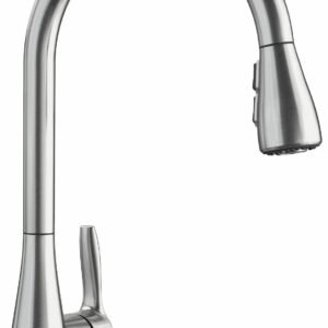 Atura Kitchen Faucet with Pulldown Spray - PVD Steel 442208 Blanco