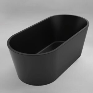 Monaco 59 Free Standing Tub with Black Pop-Up Drain - Matte Black 44459-BLK Acritec