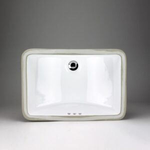 Rectangular Undermount Bathroom Sink - White 36950 Acritec