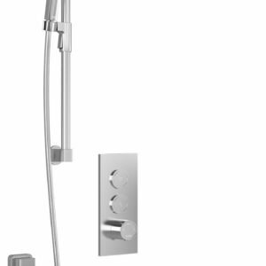 RoundOne TB2 Premia Thermostatic Push-Button Shower System with Wall Arm (Less Valve) - Chrome BF2065-110-200 Kalia