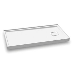 Kover 60" x 32" Alcove Acrylic Shower Base with RH Drain - White BW1096-240 Kalia