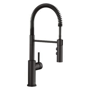 Catris Semi-Pro Kitchen Faucet with Spring Pulldown Spray - Matte Black 443032 Blanco
