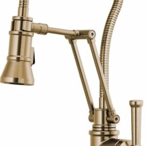 Artesso SmartTouch Articulating Kitchen Faucet with Finished Hose and Pulldown Spray - Brilliance Luxe Gold 64125LF-GL Brizo
