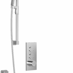 SquareOne TB2 Premia Thermostatic Push-Button Shower System with Wall Arm (Less Valve) - Chrome BF2069-110-200 Kalia