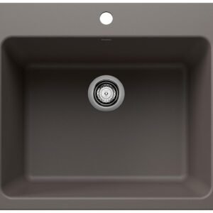 Liven 1 Bowl Silgranit Dual Mount Laundry Sink - Volcano Gray 402919 Blanco