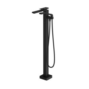 Kareo Floor Mount Tub Filler Trim with Hand Shower (less Valve) - Matte Black BF1998-160 Kalia