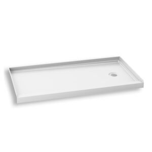 Koncept 60" x 30" Alcove Acrylic Shower Base with RH Drain - White BW1458-240 Kalia