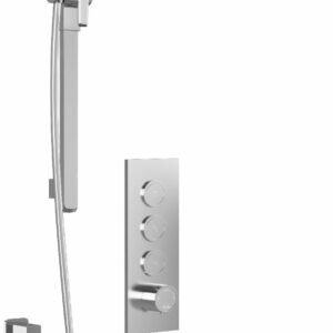 SquareOne TB3 Plus Thermostatic Push-Button Shower System with Wall Arm - Chrome BF2070-110-100 Kalia