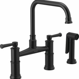 Artesso Bridge Kitchen Faucet with Side Spray - Matte Black 62525LF-BL Brizo
