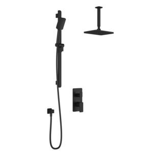 Kareo TD2 Thermostatic Integrated Diverter Shower System with Vertical Ceiling Arm - Matte Black BF1981-160-001 Kalia