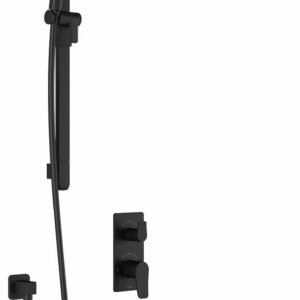 Moroka TD3 Thermostatic Integrated Diverter Shower System with Vertical Ceiling Arm - Matte Black BF1926-160-001 Kalia
