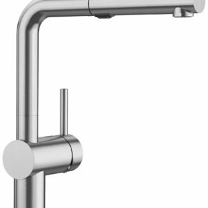 Linus Kitchen Faucet with Pullout Spray - Pvd Steel 526366 Blanco