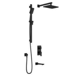 Moroka TD3 Thermostatic Integrated Diverter Shower System with Wall Arm - Matte Black BF1926-160 Kalia