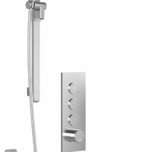 SquareOne TB3 Thermostatic Push-Button Shower System with Vertical Ceiling Arm - Chrome BF2070-110-001 Kalia