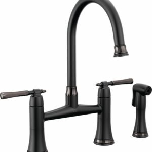 Tulham Bridge Kitchen Faucet with Side Spray - Brilliance Black Onyx / Matte Black 62558LF-BLBNX Brizo