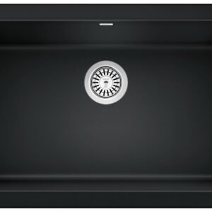 Ikon 30 1 Bowl Silgranit Undermount Apron Front Kitchen Sink - Coal Black 402643 Blanco