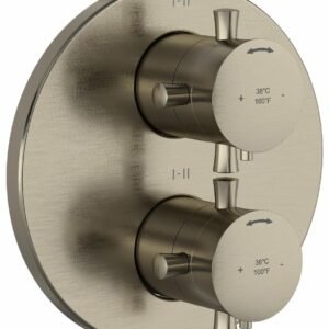 Edge 6-Functions Thermostatic Valve Trim - Brushed Nickel TEDTM46+BN RIOBEL