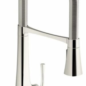 Graze Semi-Professional Kitchen Faucet with Spring Pulldown Spray - Vibrant Polished Nickel 22060-SN Kohler