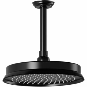 Rustik 9" Round Rainshower Shower Head with Vertical Wall Arm - Black BF1508-165 Kalia