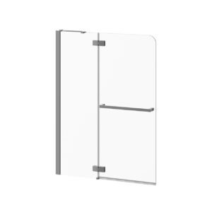 Pratika 42" x 56" Pivoting tub Shield with Fixed Panel - Chrome DR1683-110-003 Kalia