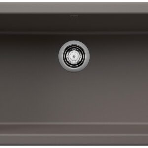 Ikon 33 1 Bowl Silgranit Undermount Apron Front Kitchen Sink - Volcano Gray 402917 Blanco