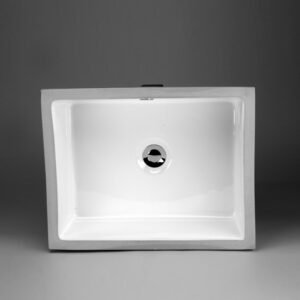 18x14 Rectangular Flat Bottom Undermount Bathroom Sink - White 36977 Acritec