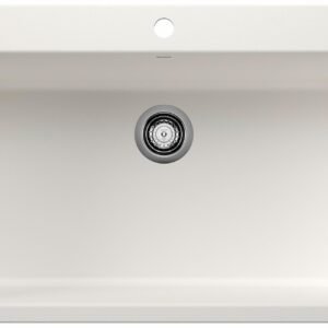 Liven 33 Super 1 Bowl Silgranit Dual Mount Kitchen Sink - White 403628 Blanco