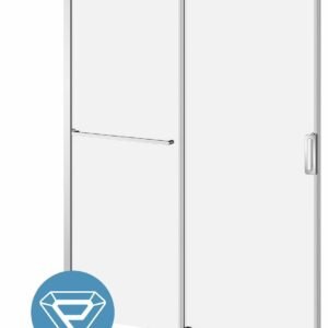 K3 (Door 2 of 2) 60" x 77" Alcove Sliding Door Fixed Panel with Towel Bar - Chrome DR2059-110-004-001 Kalia